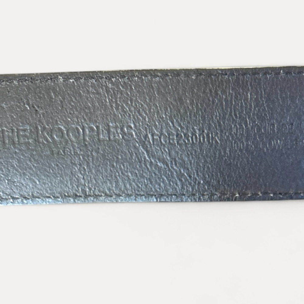 THE KOOPLES French Luxury Leather Belt with Vintage looking Silver Buckle - Picture 3 of 6